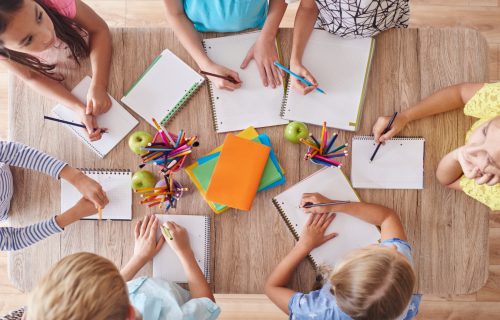 high-angle-view-of-drawing-kids